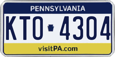 PA license plate KTO4304