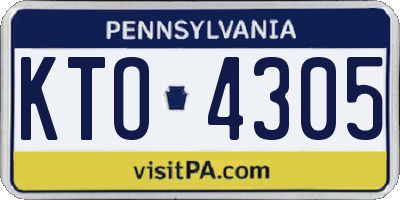 PA license plate KTO4305