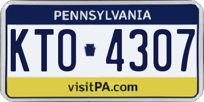 PA license plate KTO4307