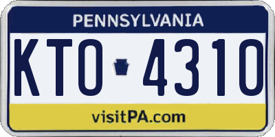 PA license plate KTO4310