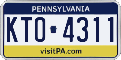 PA license plate KTO4311