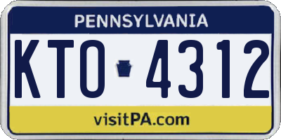 PA license plate KTO4312