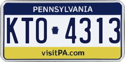 PA license plate KTO4313