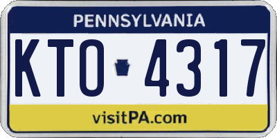 PA license plate KTO4317