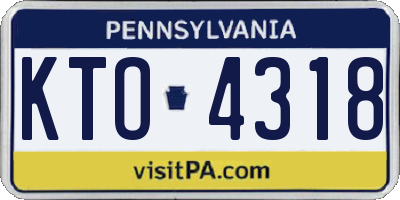 PA license plate KTO4318