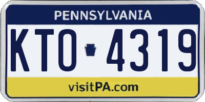 PA license plate KTO4319