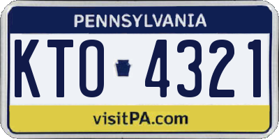 PA license plate KTO4321