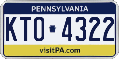 PA license plate KTO4322