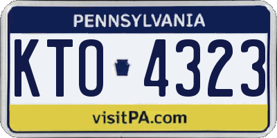 PA license plate KTO4323