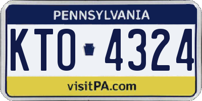 PA license plate KTO4324
