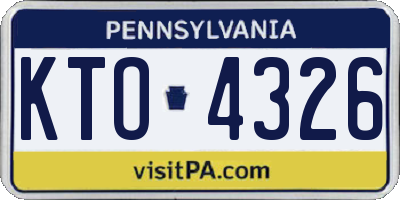 PA license plate KTO4326