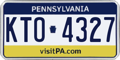 PA license plate KTO4327
