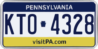 PA license plate KTO4328
