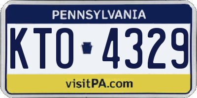 PA license plate KTO4329