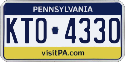 PA license plate KTO4330
