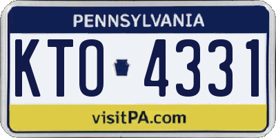 PA license plate KTO4331