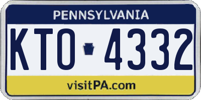 PA license plate KTO4332