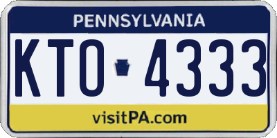 PA license plate KTO4333