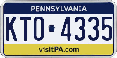 PA license plate KTO4335