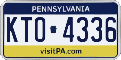 PA license plate KTO4336