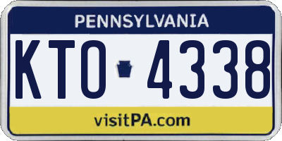 PA license plate KTO4338