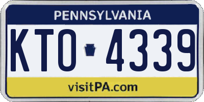 PA license plate KTO4339