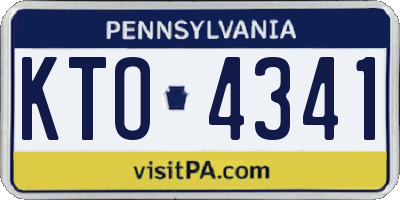PA license plate KTO4341