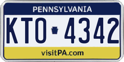 PA license plate KTO4342