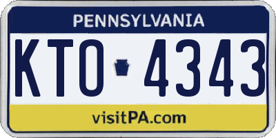 PA license plate KTO4343