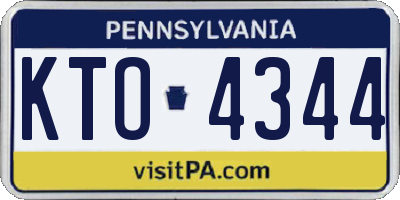 PA license plate KTO4344