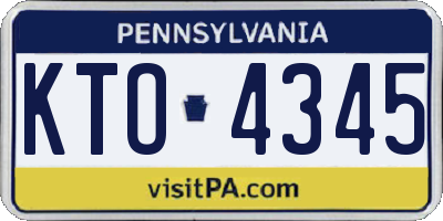 PA license plate KTO4345