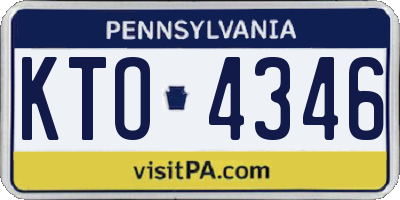PA license plate KTO4346