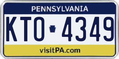 PA license plate KTO4349
