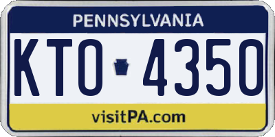 PA license plate KTO4350