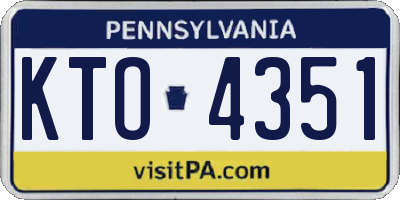 PA license plate KTO4351