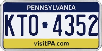 PA license plate KTO4352