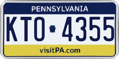 PA license plate KTO4355