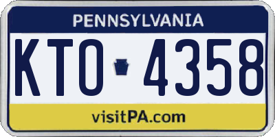 PA license plate KTO4358