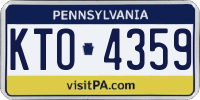PA license plate KTO4359