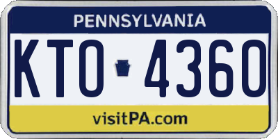 PA license plate KTO4360
