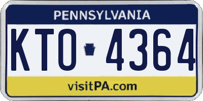 PA license plate KTO4364