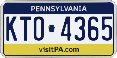 PA license plate KTO4365
