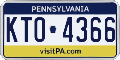 PA license plate KTO4366