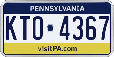 PA license plate KTO4367