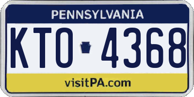 PA license plate KTO4368
