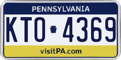 PA license plate KTO4369