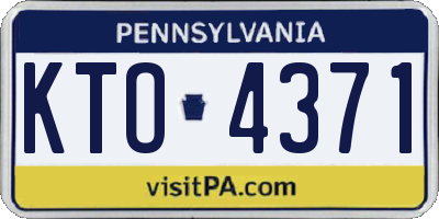 PA license plate KTO4371