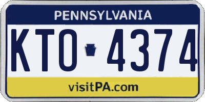 PA license plate KTO4374