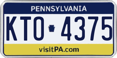 PA license plate KTO4375