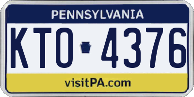 PA license plate KTO4376